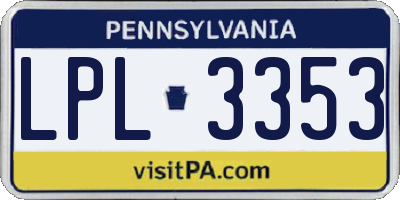 PA license plate LPL3353