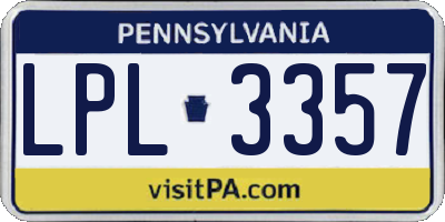 PA license plate LPL3357