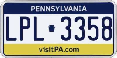 PA license plate LPL3358