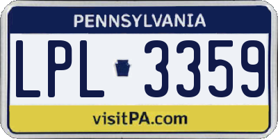 PA license plate LPL3359