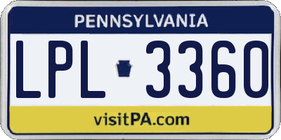 PA license plate LPL3360