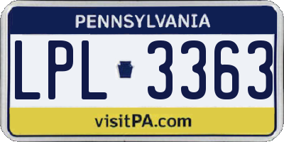 PA license plate LPL3363