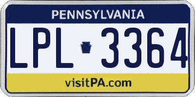 PA license plate LPL3364