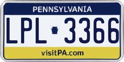 PA license plate LPL3366