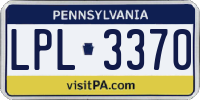 PA license plate LPL3370