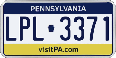 PA license plate LPL3371