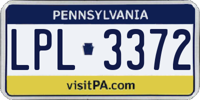 PA license plate LPL3372