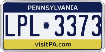 PA license plate LPL3373