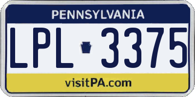 PA license plate LPL3375