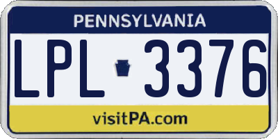 PA license plate LPL3376