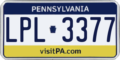 PA license plate LPL3377