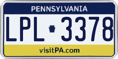 PA license plate LPL3378