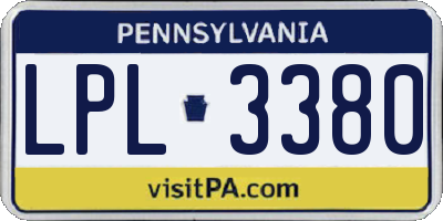 PA license plate LPL3380