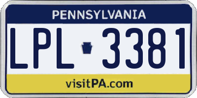 PA license plate LPL3381