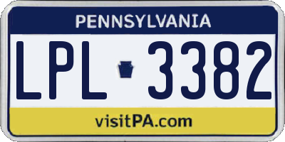 PA license plate LPL3382