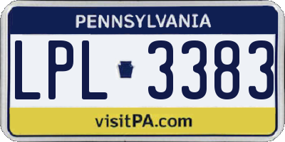 PA license plate LPL3383