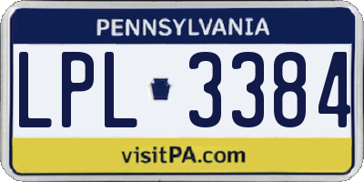PA license plate LPL3384