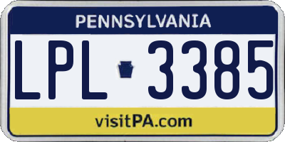 PA license plate LPL3385