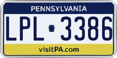 PA license plate LPL3386