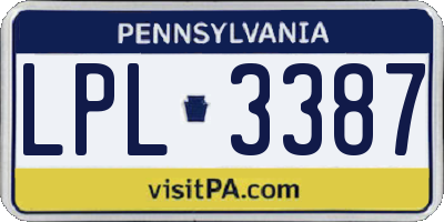 PA license plate LPL3387