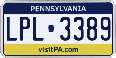PA license plate LPL3389