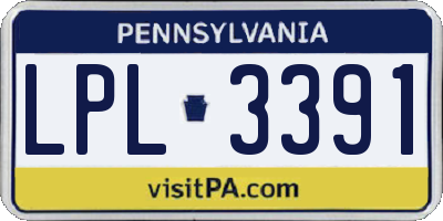 PA license plate LPL3391