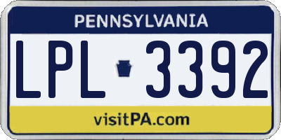 PA license plate LPL3392