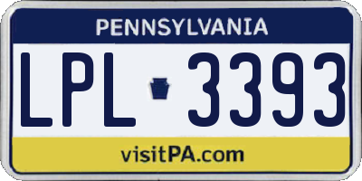 PA license plate LPL3393