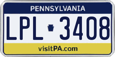PA license plate LPL3408