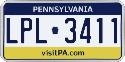 PA license plate LPL3411