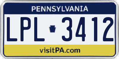 PA license plate LPL3412