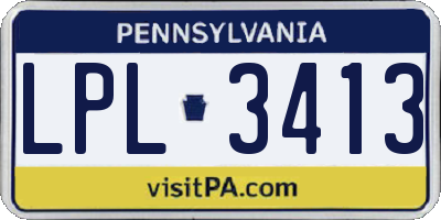 PA license plate LPL3413