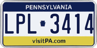 PA license plate LPL3414
