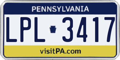 PA license plate LPL3417