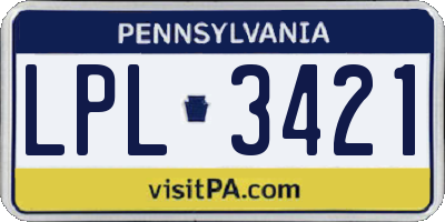 PA license plate LPL3421