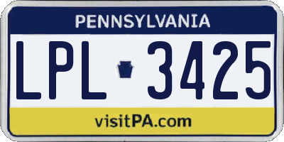 PA license plate LPL3425