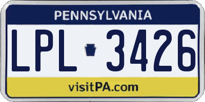 PA license plate LPL3426