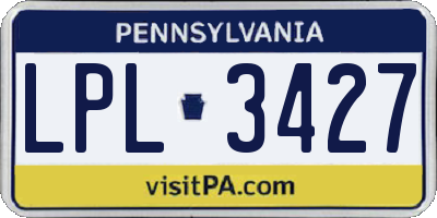 PA license plate LPL3427