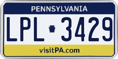 PA license plate LPL3429