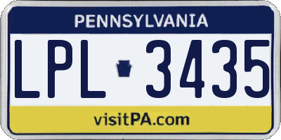 PA license plate LPL3435