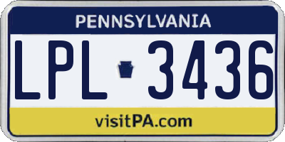 PA license plate LPL3436