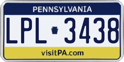 PA license plate LPL3438
