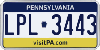 PA license plate LPL3443