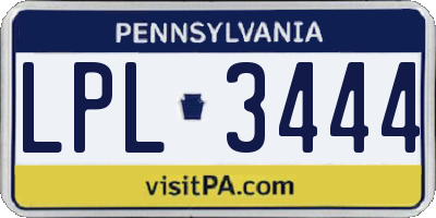 PA license plate LPL3444