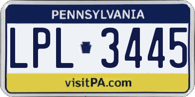 PA license plate LPL3445