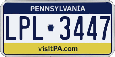 PA license plate LPL3447