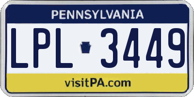 PA license plate LPL3449