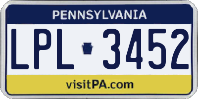 PA license plate LPL3452