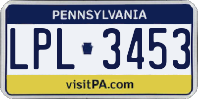 PA license plate LPL3453