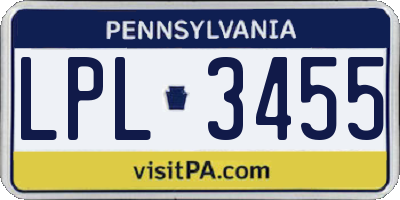 PA license plate LPL3455